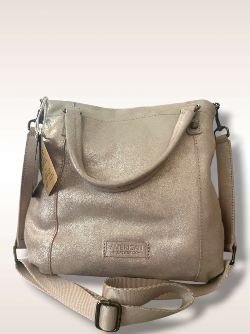 American Leather CO. Bermuda Metallic Wilton Feed Crossbody NWT $165 MSRP
